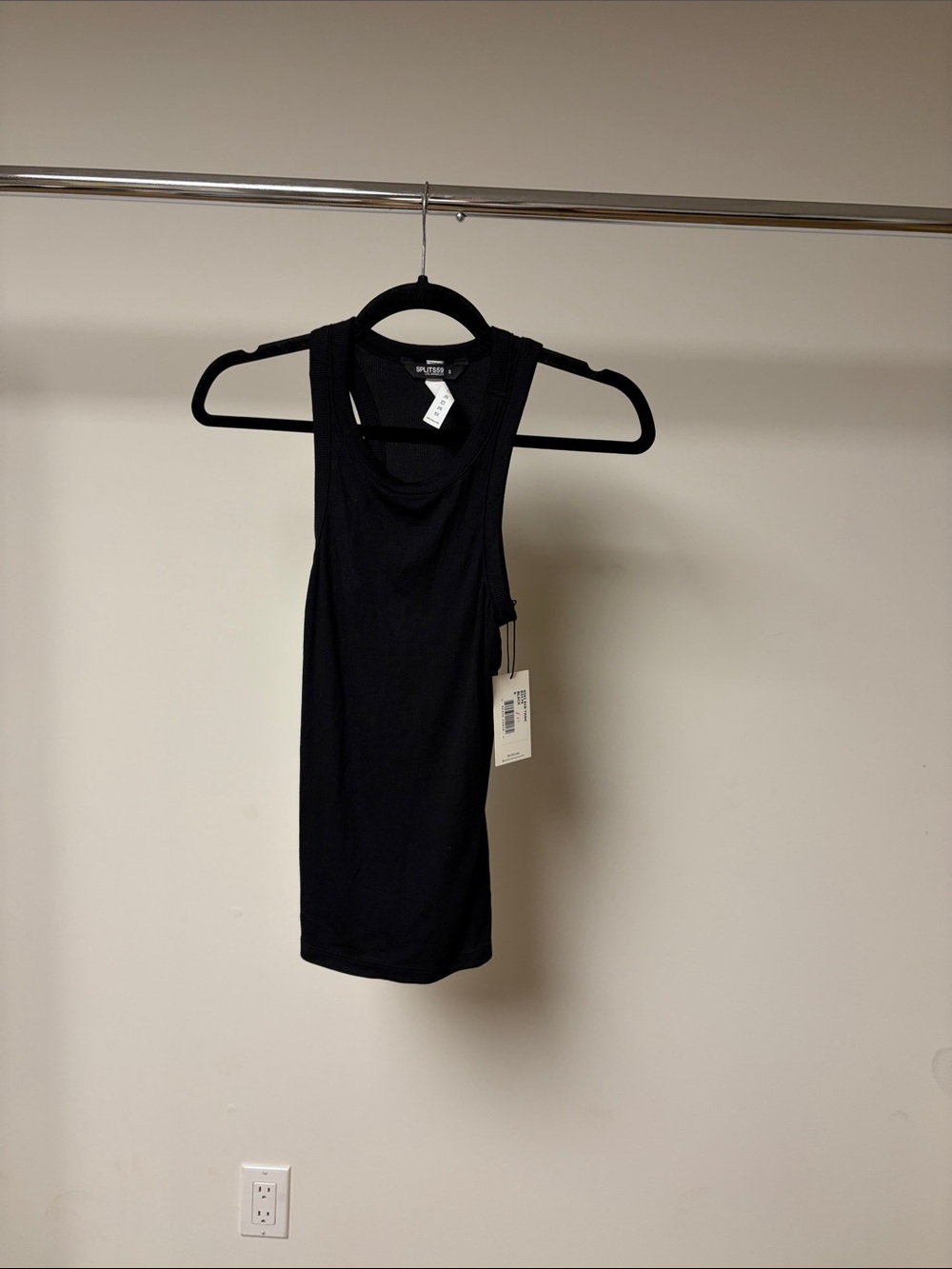 Splits59 Kiki rib crop tank black